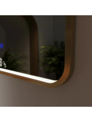 Зеркало Benetto Ellisse 80x80 золотой вблизи
