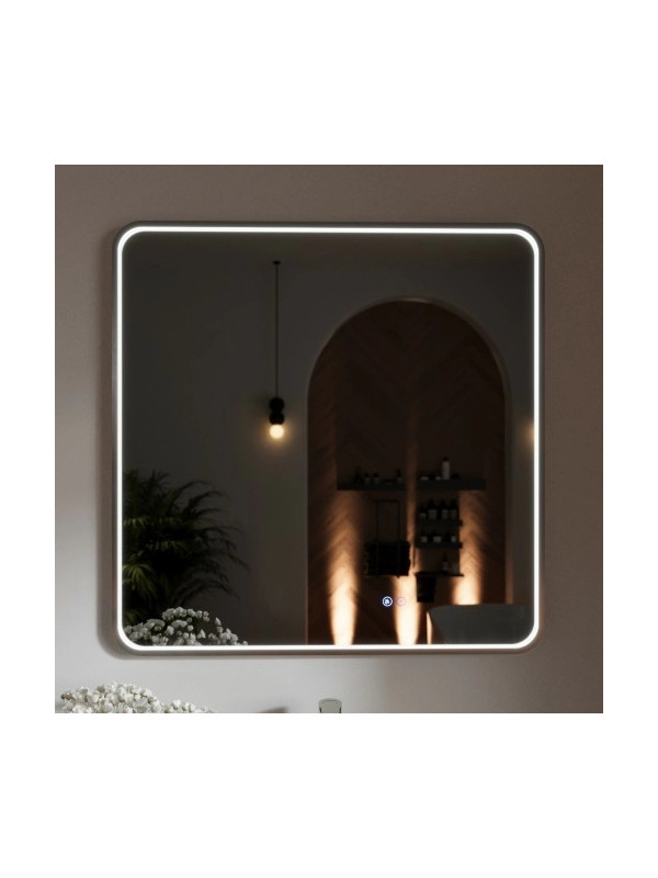 Зеркало Benetto Ellisse 80x80 серебристый спереди