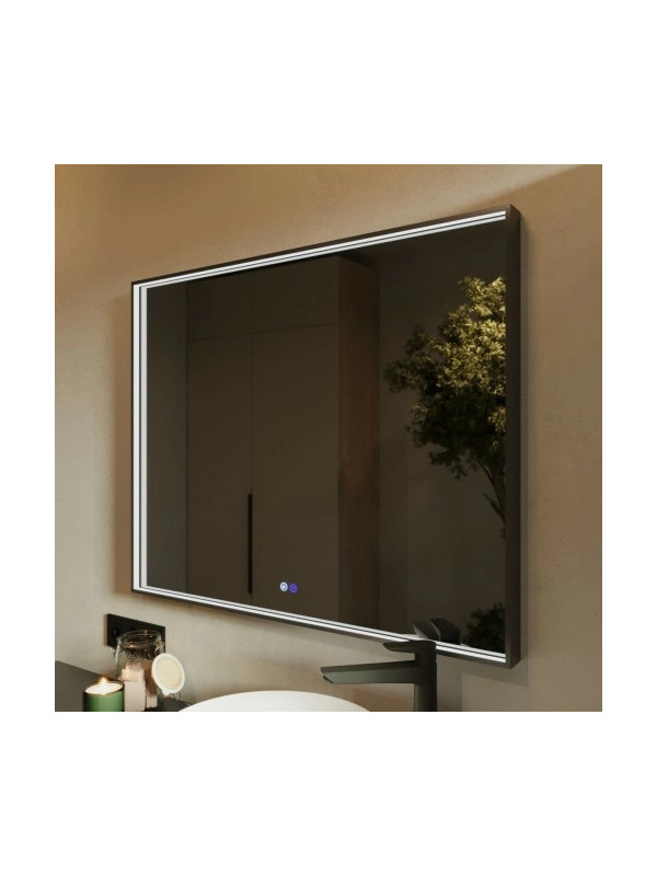 Зеркало Benetto Fresco 100x80 черный под углом