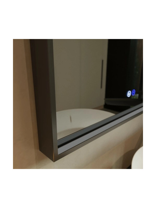 Зеркало Benetto Fresco 100x80 черный вблизи