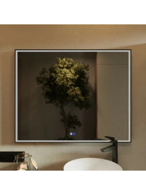 Зеркало Benetto Fresco 100x80 черный спереди