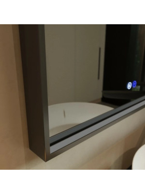 Зеркало Benetto Fresco 100x80 черный вблизи