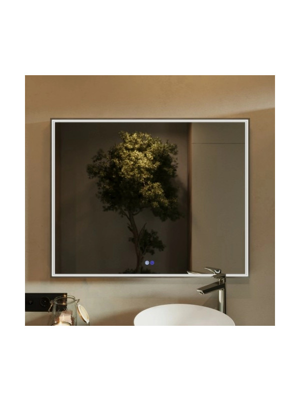 Зеркало Benetto Fresco 100x80 серебристый спереди