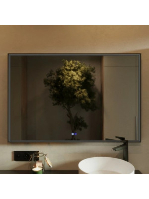 Зеркало Benetto Fresco 120x80 черный спереди без подсветки