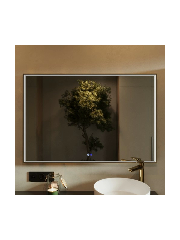 Зеркало Benetto Fresco 120x80 золотой спереди с подсветкой