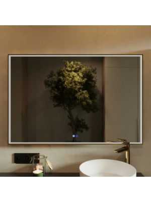 Зеркало Benetto Fresco 120x80 золотой спереди с подсветкой