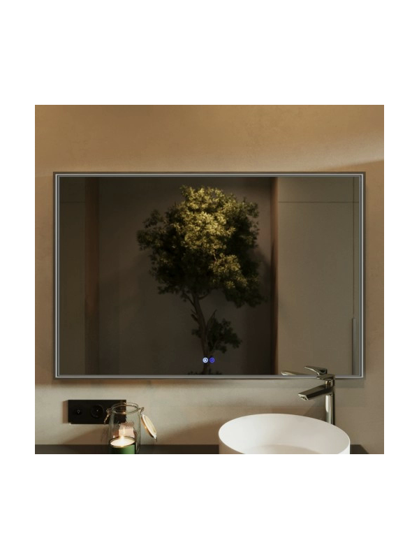 Зеркало Benetto Fresco 120x80 серебристый спереди без подсветки