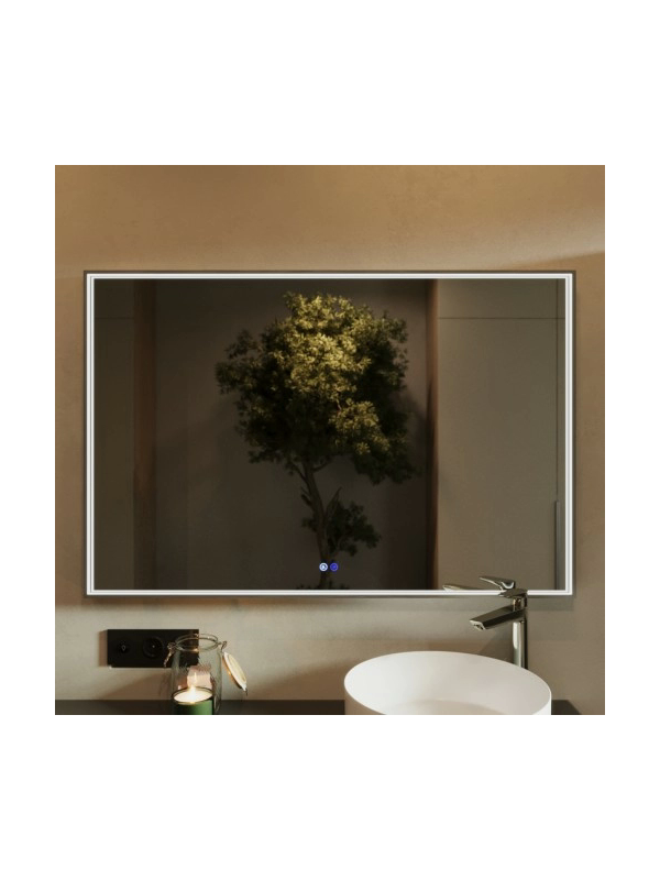 Зеркало Benetto Fresco 120x80 серебристый спереди с подсветкой