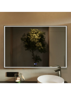 Зеркало Benetto Fresco 120x80 серебристый спереди с подсветкой