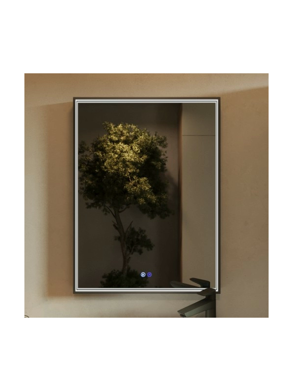 Зеркало Benetto Fresco 60x80 черный спереди