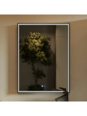 Зеркало Benetto Fresco 60x80 черный спереди
