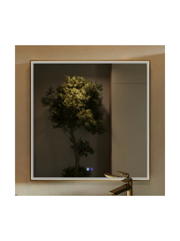 Зеркало Benetto Fresco 80x80 золотой спереди