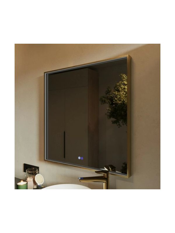 Зеркало Benetto Fresco 80x80 золотой под углом