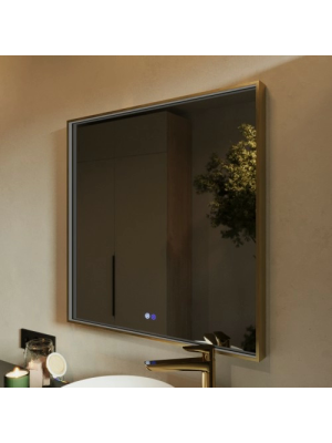 Зеркало Benetto Fresco 80x80 золотой под углом