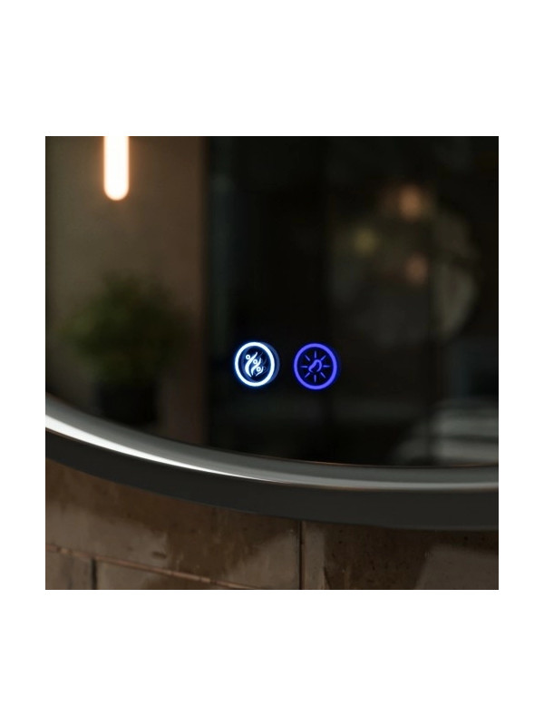 Зеркало Benetto Sanrey 100x100 черный сенсорное управление