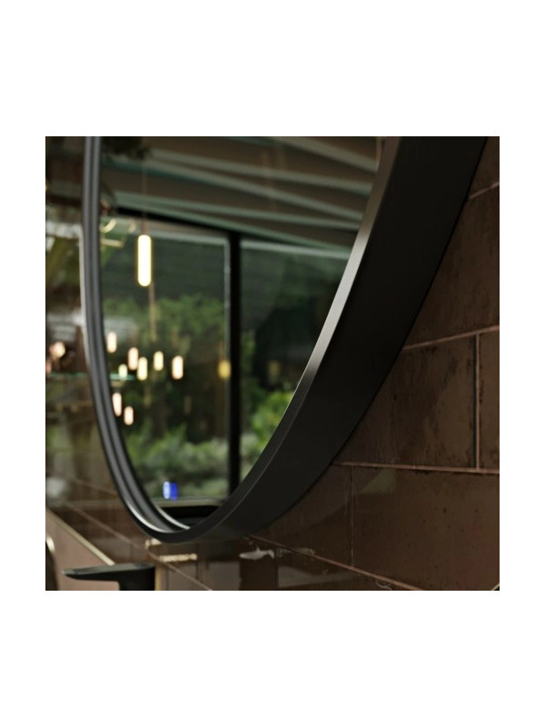 Зеркало Benetto Sanrey 100x100 черный вблизи