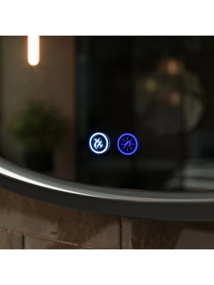 Зеркало Benetto Sanrey 100x100 черный сенсорное управление