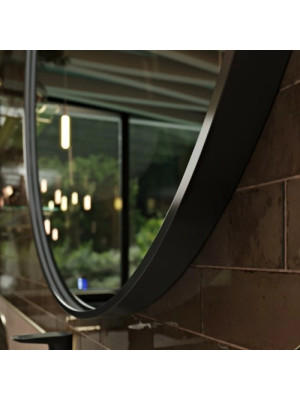 Зеркало Benetto Sanrey 100x100 черный вблизи