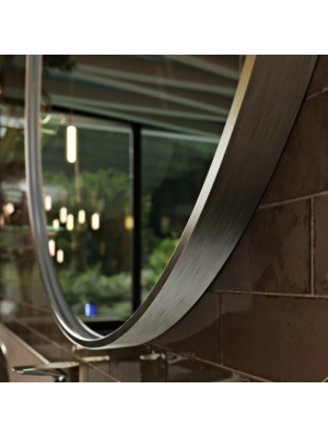 Зеркало Benetto Sanrey 100x100 серебряный сбоку без подсветки