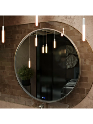 Зеркало Benetto Sanrey 100x100 серебряный под углом