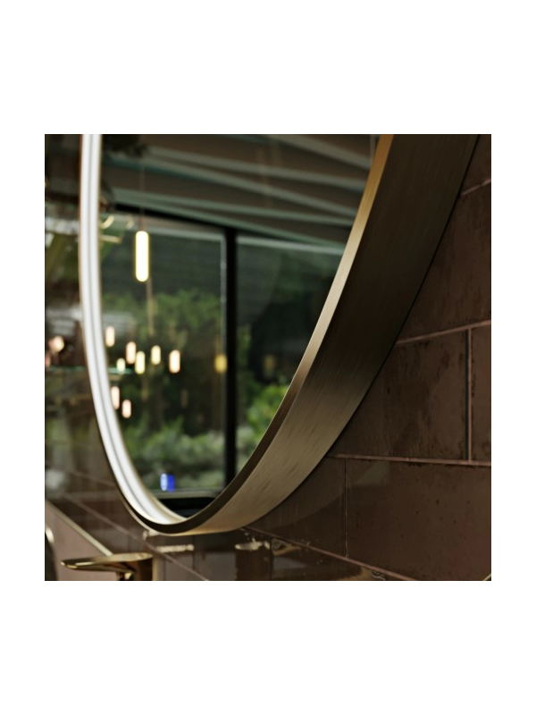 Зеркало Benetto Sanrey 80x80 золотой под углом