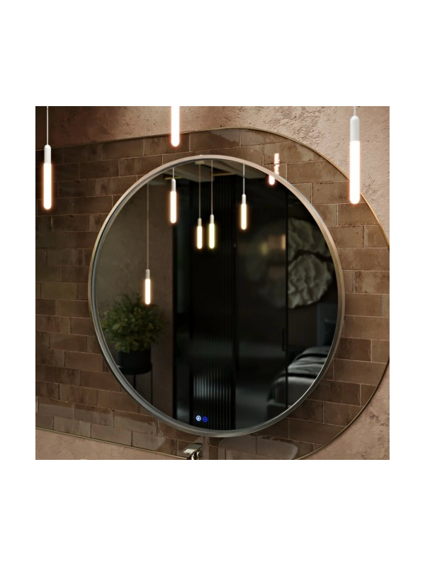 Зеркало Benetto Sanrey 80x80 серебристый под углом