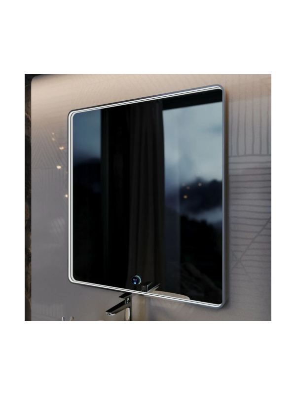 Зеркало Benetto Vento 100x110 серебристый под углом с подсветкой