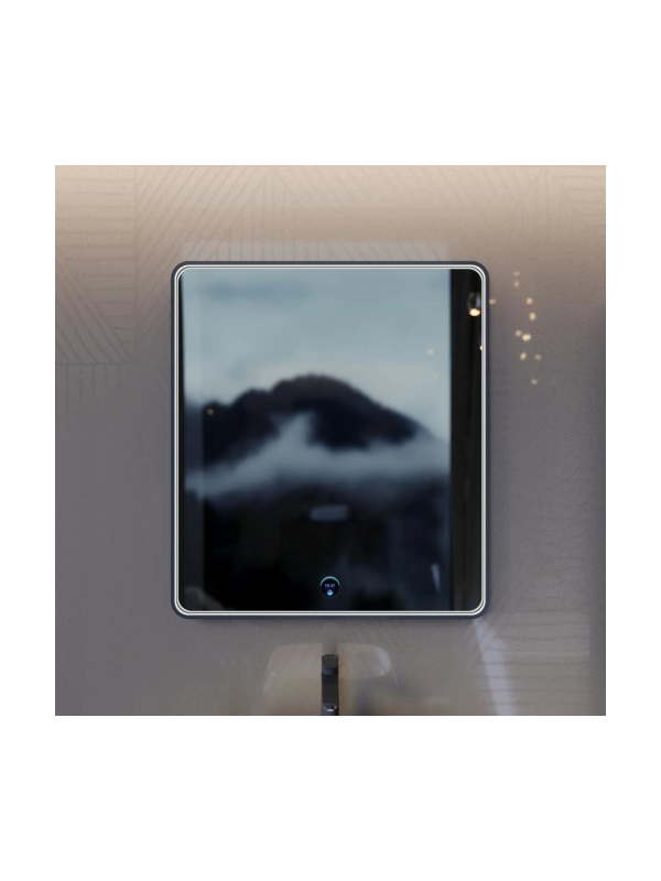 Зеркало Benetto Vento 80x90 черный спереди