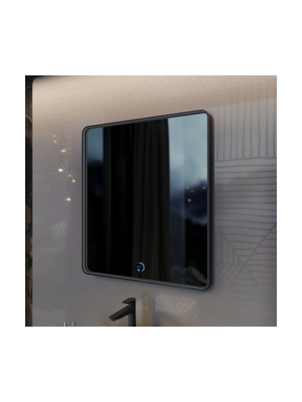 Зеркало Benetto Vento 80x90 черный сбоку без подсветки