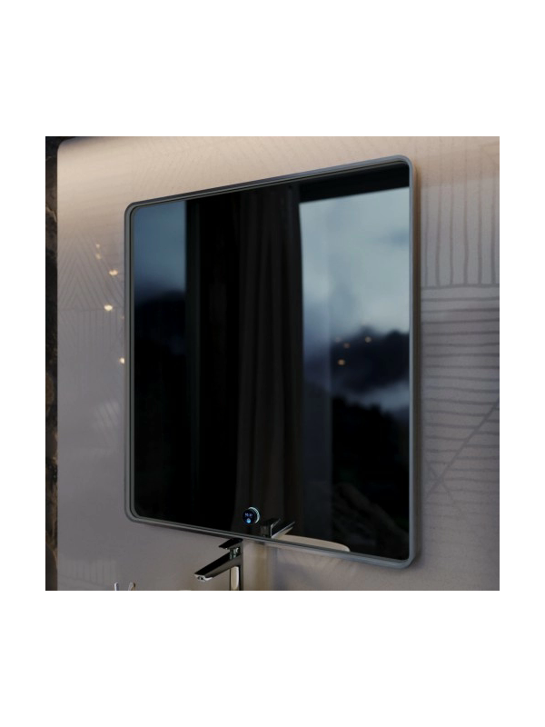 Зеркало Benetto Vento 80x90 серебристый сбоку без подсветки