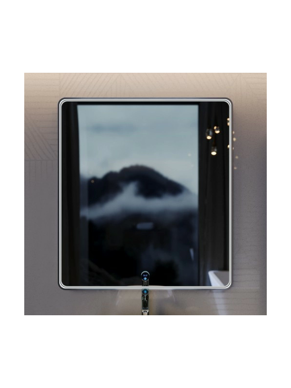 Зеркало Benetto Vento 80x90 серебристый спереди