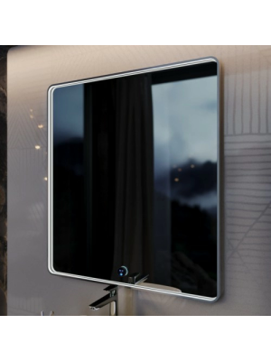 Зеркало Benetto Vento 80x90 серебристый сбоку с подсветкой