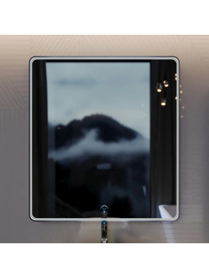 Зеркало Benetto Vento 80x90 серебристый спереди