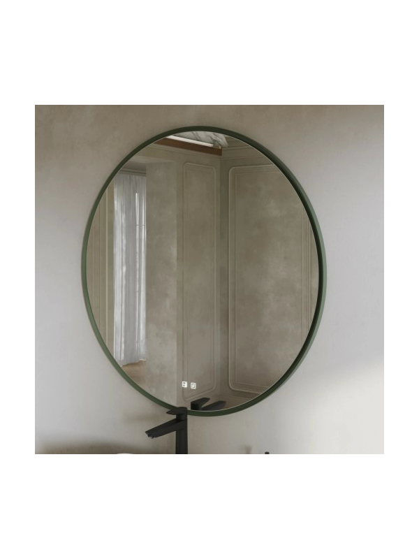 Зеркало Benetto Zenith 94x94 зеленый сбоку без подсветки