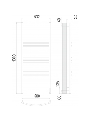 Полотенцесушитель Terminus Классик Sensor Quick Touch электро П15 500х1300 БП схема