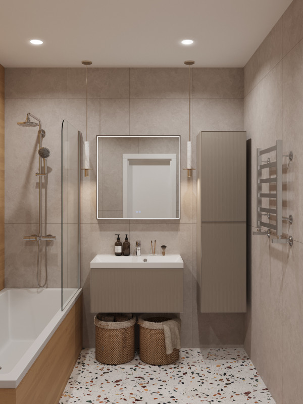 Полотенцесушитель Terminus Ното П6 500х600 НП (1/2") в интерьере (2)