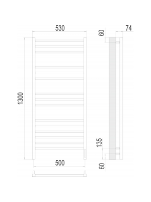 Полотенцесушитель Terminus Сицилия Sensor Quick Touch электро П15 500х1300 БП схема