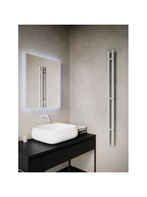 Полотенцесушитель Terminus Стойка электро Duo круг 1200 белый в интерьере