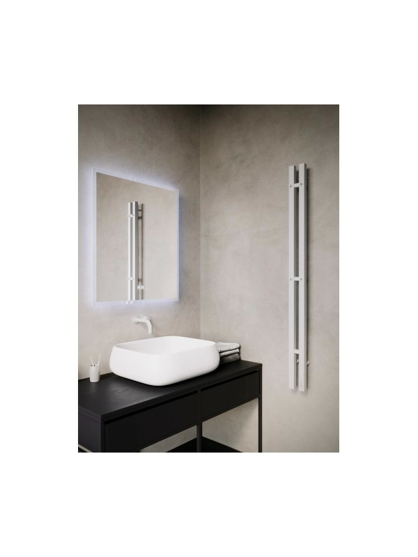 Полотенцесушитель Terminus Стойка электро Duo профиль 1200 белый в интерьере