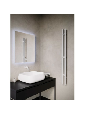 Полотенцесушитель Terminus Стойка электро Duo профиль 1200 белый в интерьере