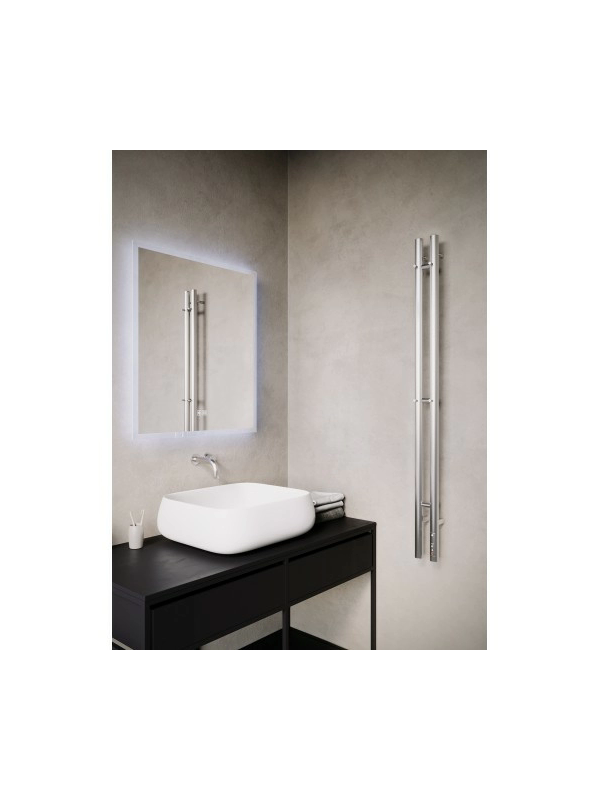 Полотенцесушитель Terminus Стойка электро Duo круг1200 в интерьере