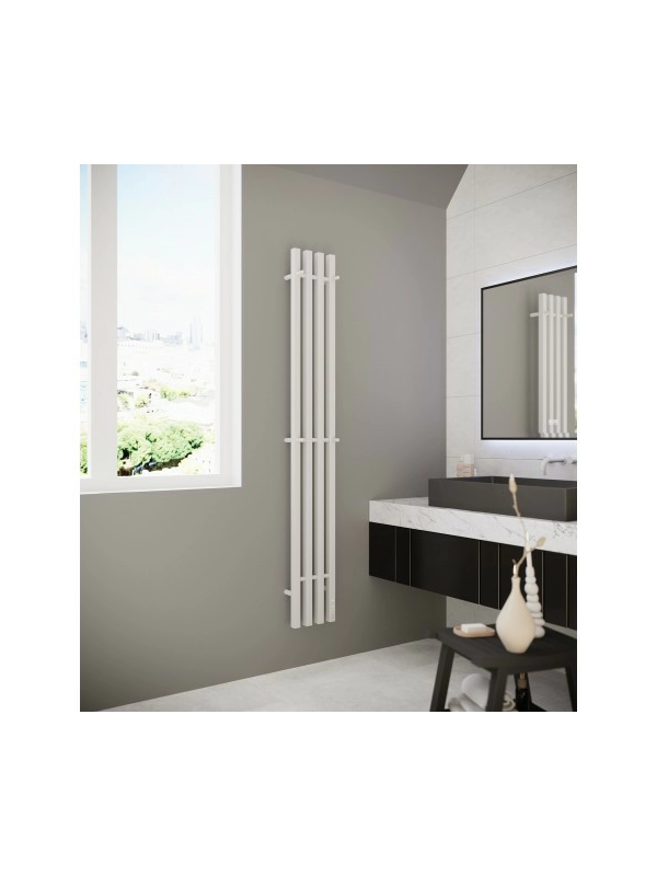 Полотенцесушитель Terminus Стойка электро Quatro профиль 1600 белый в интерьере