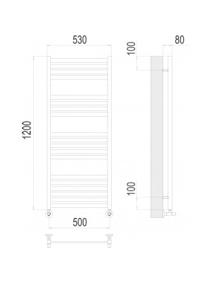 Полотенцесушитель Terminus Тоскана П19 500х1200 НП (1/2") схема