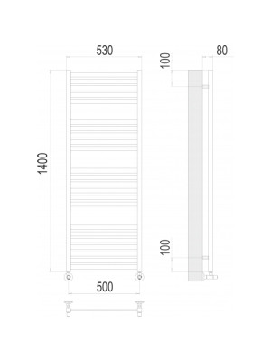 Полотенцесушитель Terminus Тоскана П23 500х1400 НП (1/2") схема
