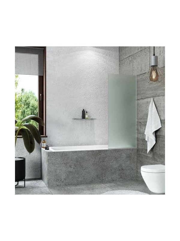 Душевая шторка стационарная Terminus 50х140 матовое стекло (хром) в интерьере