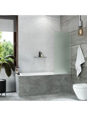 Душевая шторка стационарная Terminus 50х140 матовое стекло (хром) в интерьере