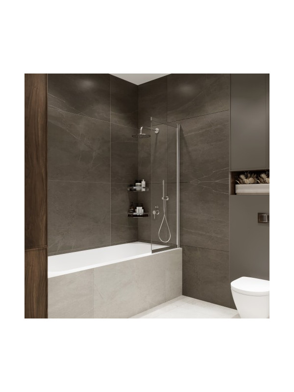 Душевая шторка Benetto Slide Open 90х150 матовое стекло (хром) раздвижная конструкция  (1)