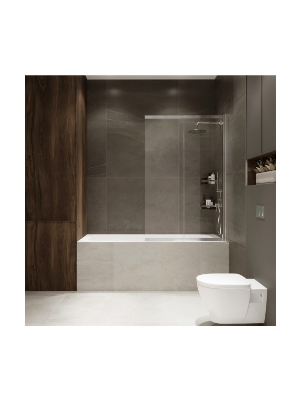 Душевая шторка Benetto Slide Open 90х150 прозрачное стекло (хром)