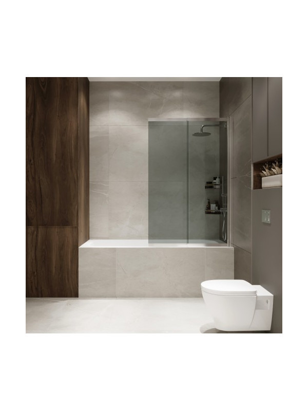 Душевая шторка Benetto Slide Open 90х150 тонированное стекло (хром)