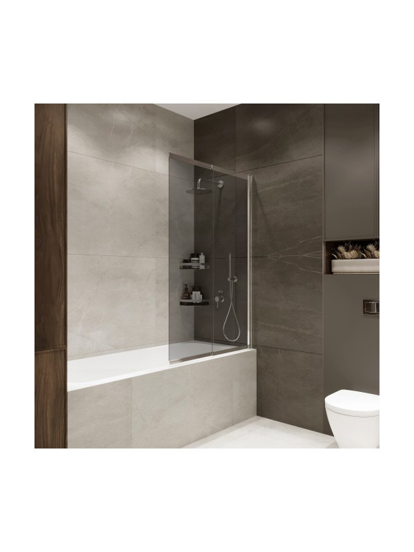 Душевая шторка Benetto Slide Open 90х150 тонированное стекло (хром) раздвижная конструкция (2)